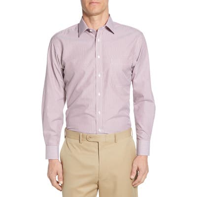 Nordstrom Shop Smartcare(TM) Traditional Fit Stripe Dress Shirt, Red