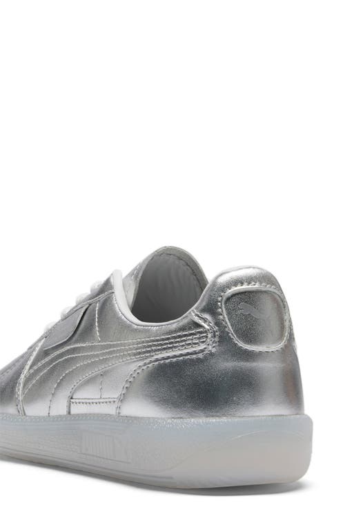 Shop Puma Palermo Chrome Sneaker In  Silvereather Gray