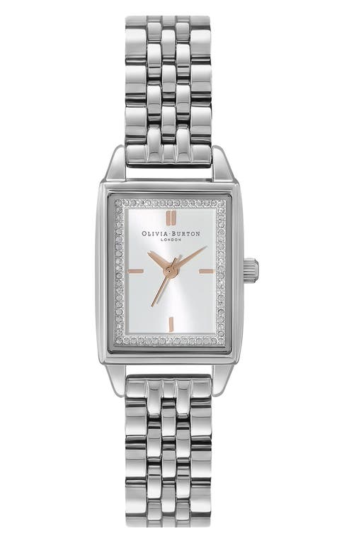 Olivia Burton Classics Rectangular Bracelet Watch, 20mm in White at Nordstrom