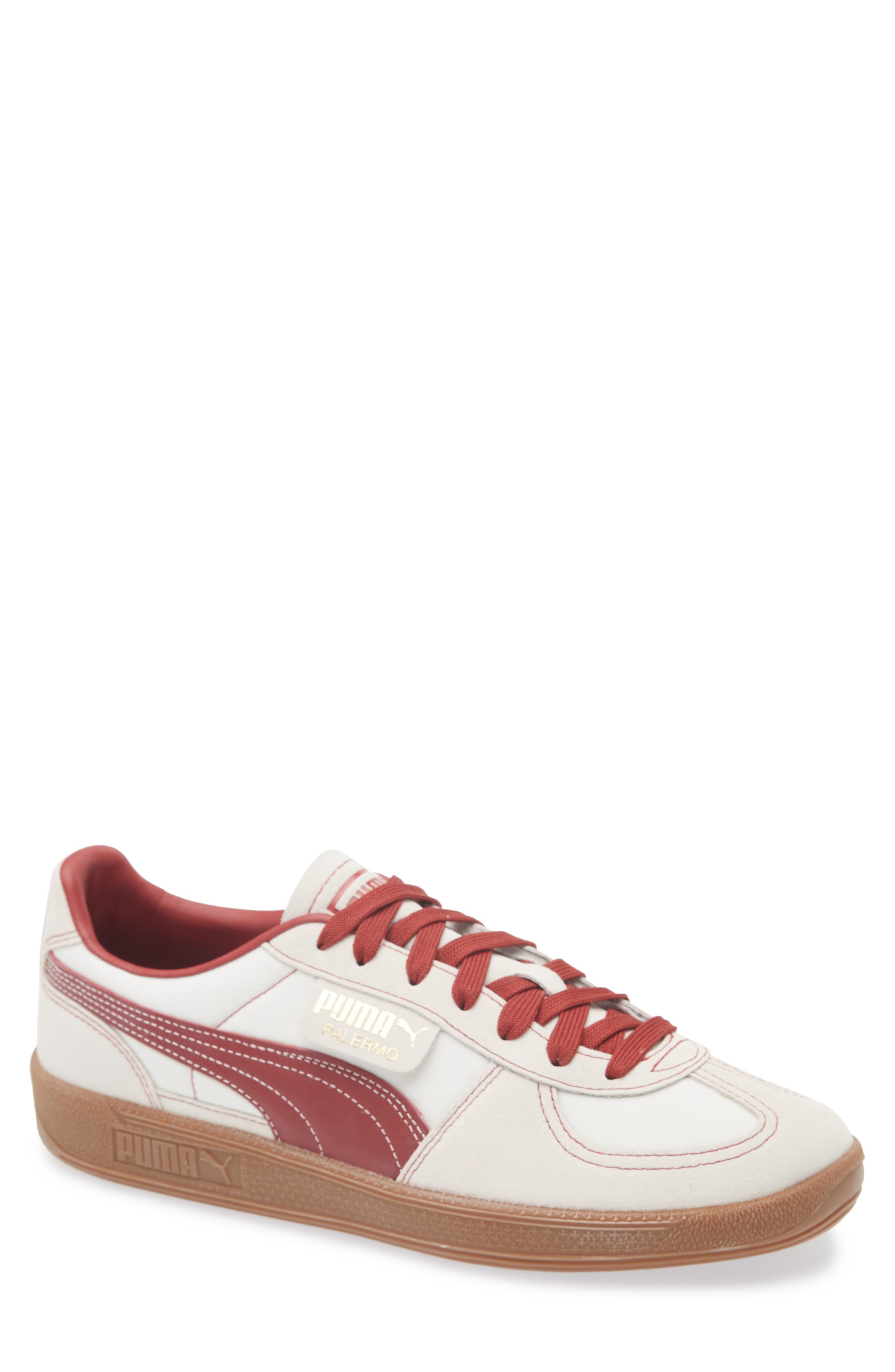 Puma Palermo Sneaker In Warm White-intense Red