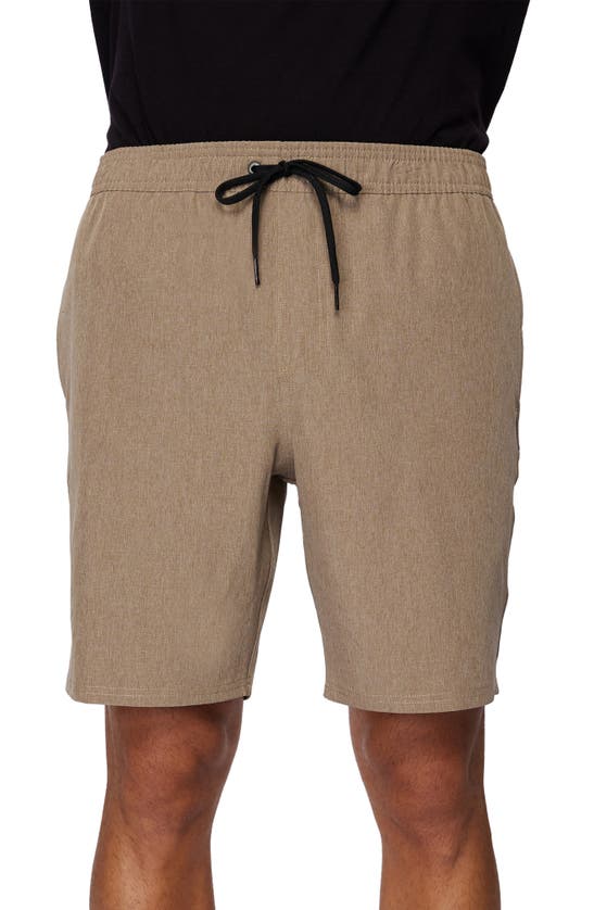 O'neill Reserve Elastic Waist Shorts In Khaki Heather