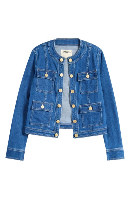 Shop L Agence L'agence Yari Denim Jacket In Apollo