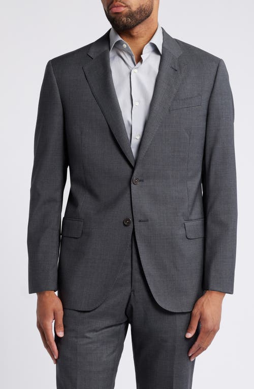 Shop Emporio Armani Microcheck Virgin Wool Suit In Grey