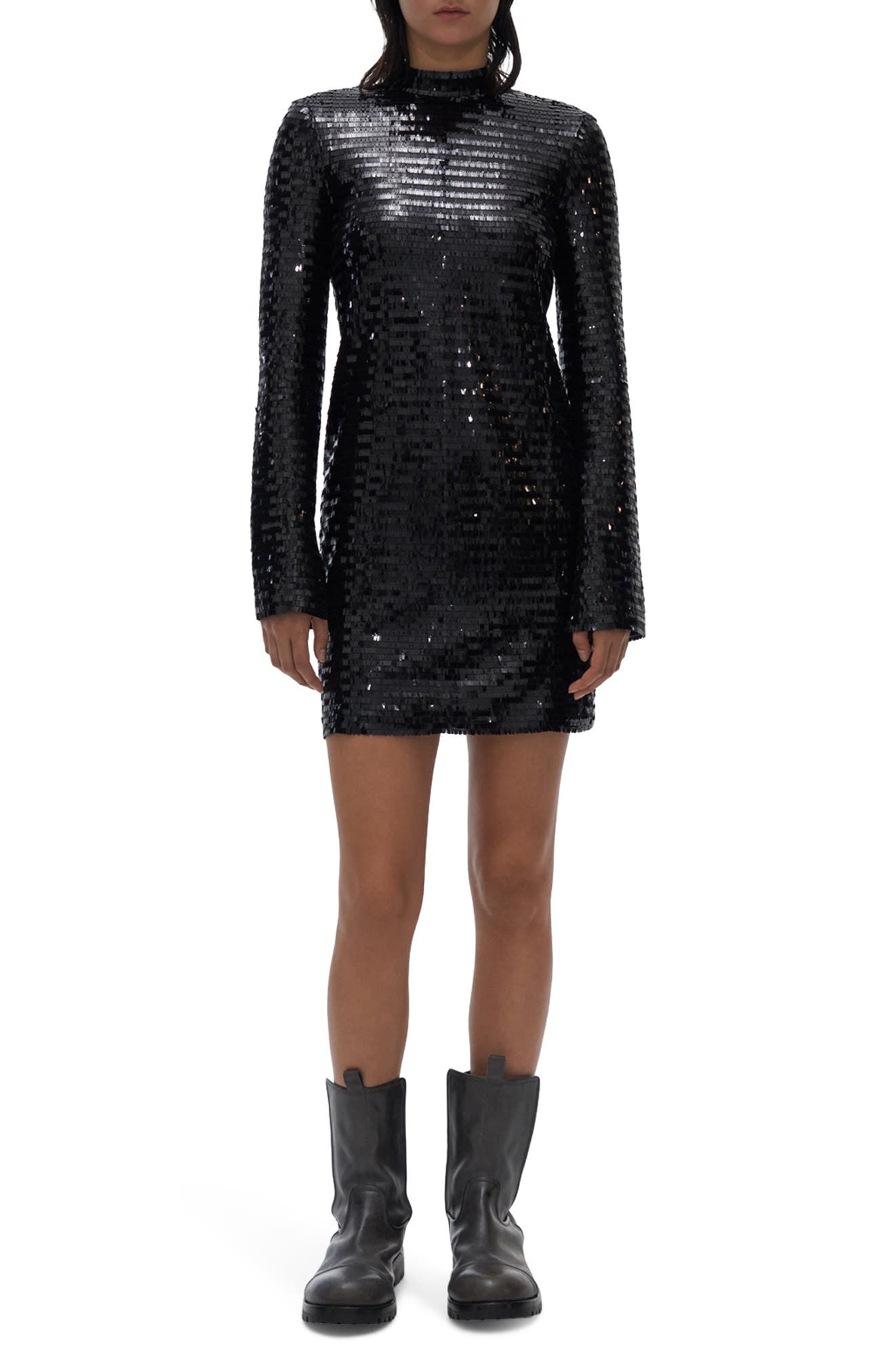 Helmut Lang Sequins Plunge Back Long 