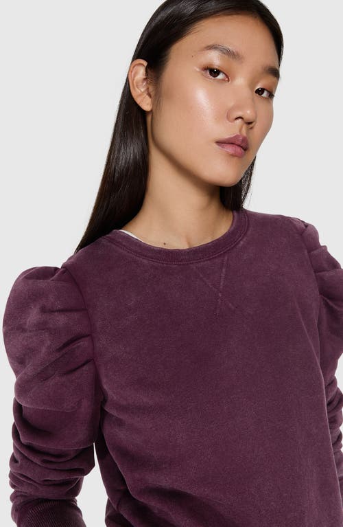 Shop Rebecca Minkoff Janine Puff Shoulder Sweatshirt In Acid Washed Currant