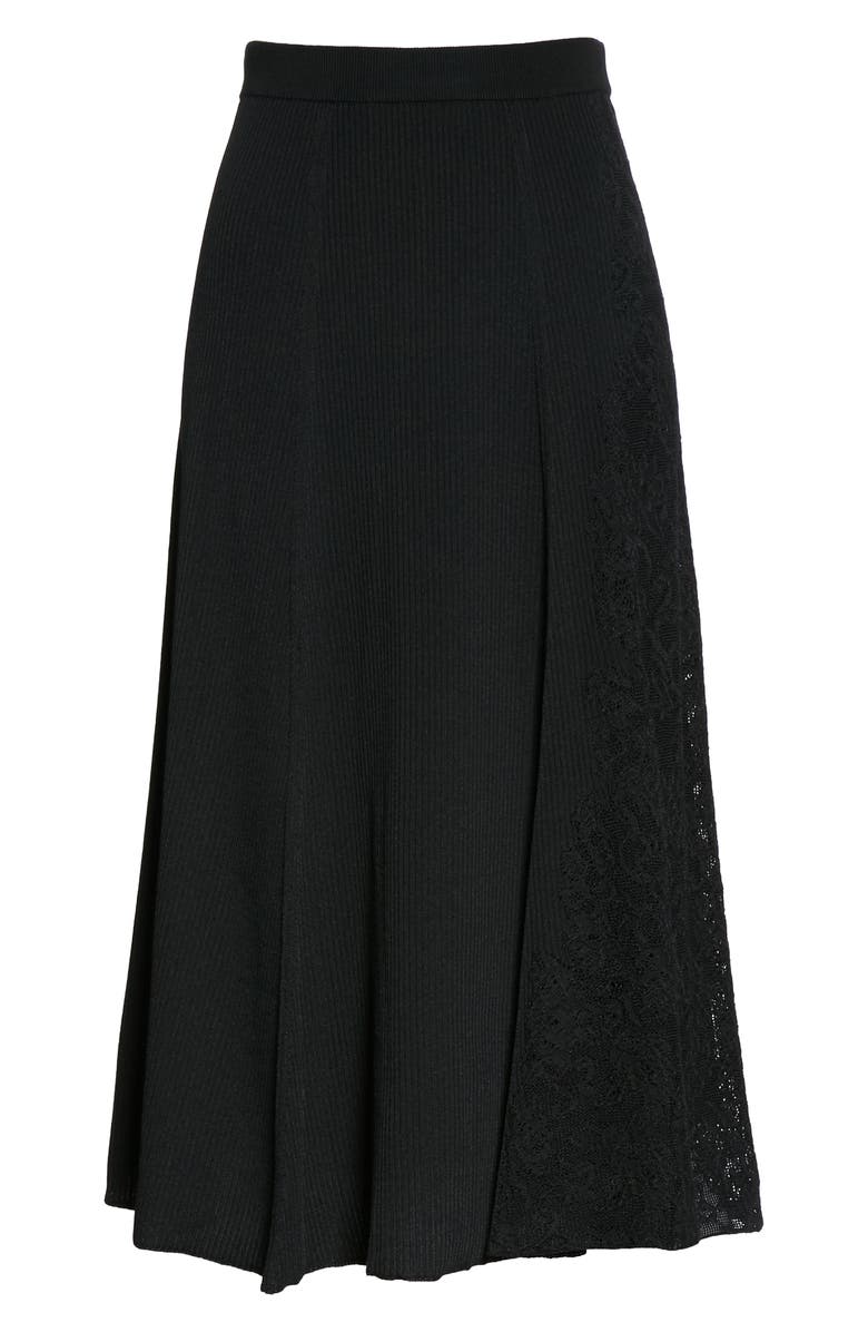 Givenchy Lace Panel Ribbed Midi Sweater Skirt, Alternate, color, 
