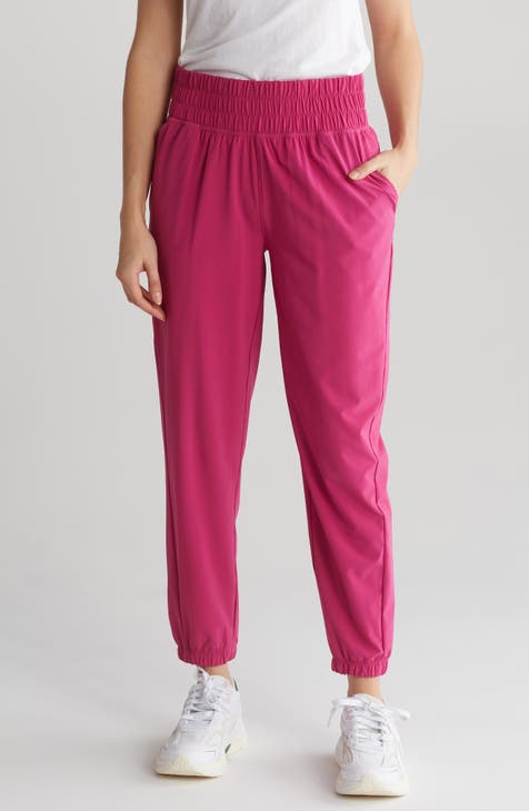 Z by Zella Girls Velvet Velour Joggers Banded Ankles in Pink Powder Size L  NWT