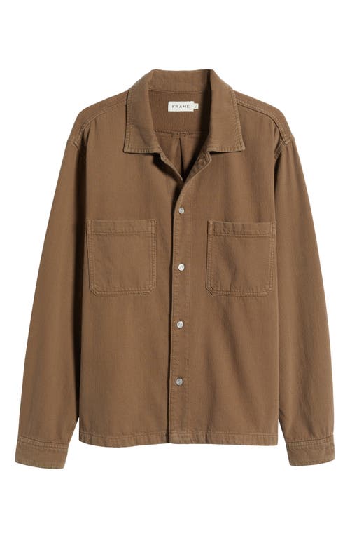 Shop Frame Relaxed Cotton Button-up Shirt In Taupe