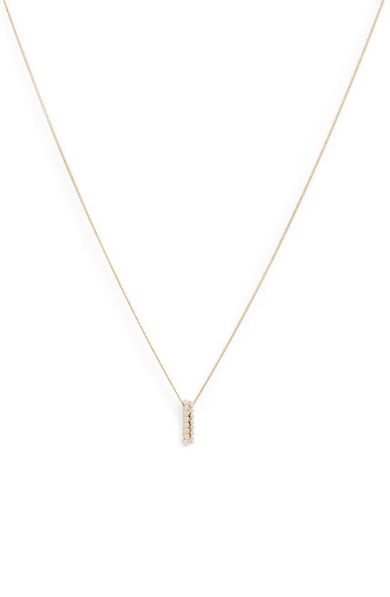 Shop Allsaints Imitation Pearl Oval Pendant Necklace In Pearl/ Gold