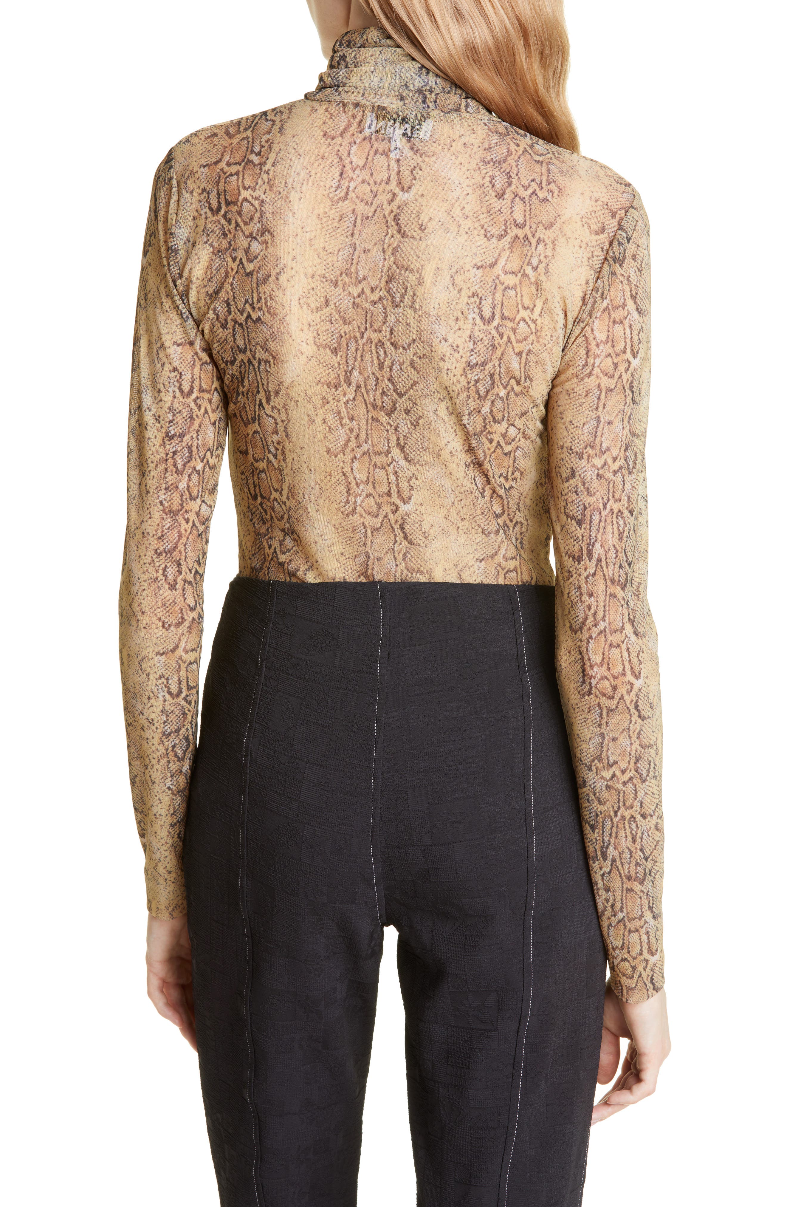 Ganni Mesh Turtleneck Top | Nordstrom