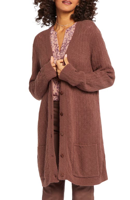 NYDJ Falling Leaves Everyday Cardigan Hot Cocoa at Nordstrom,