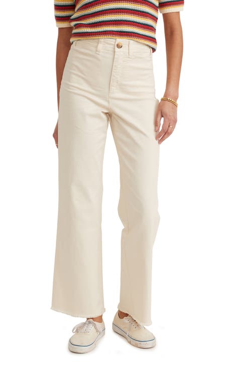 Bridget High Waist Raw Hem Wide Leg Pants