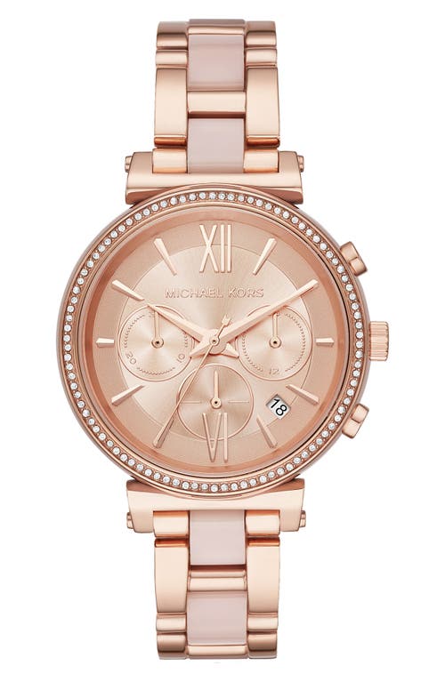 Michael Kors Sofie Chronograph Bracelet Watch, 39mm in Rose Gold at Nordstrom