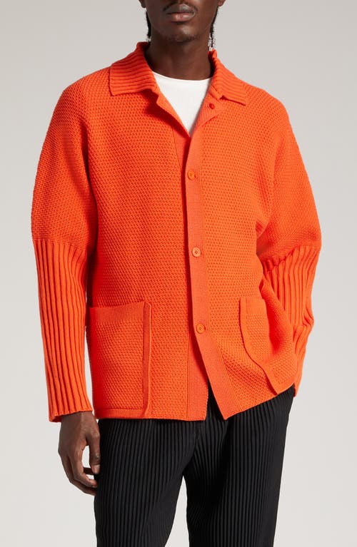 Homme Plissé Issey Miyake Rustic Knit Cardigan in 33-Powerful