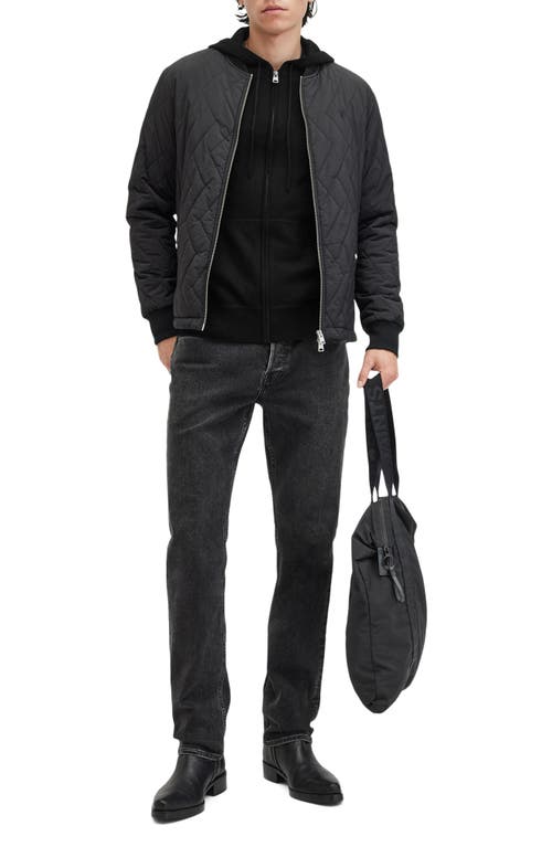 Shop Allsaints Mode Merino Wool Hoodie In Black