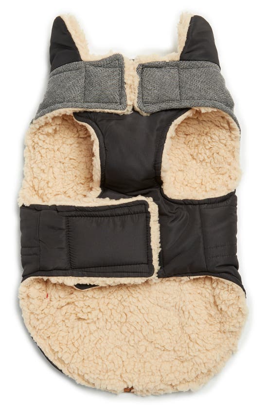 Hotel Doggy Pongee & Melton Fleece Lined Dog Vest In Black ModeSens