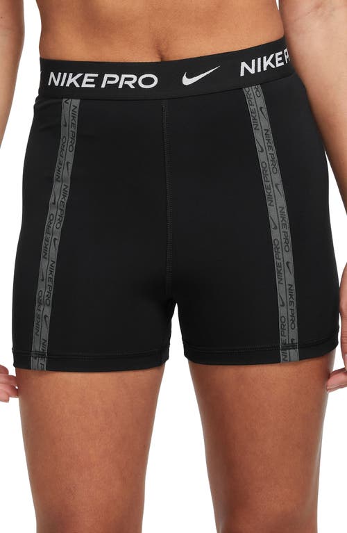 Shop Nike Dri-fit High Waist 3-inch Shorts In Black/black/iron Grey