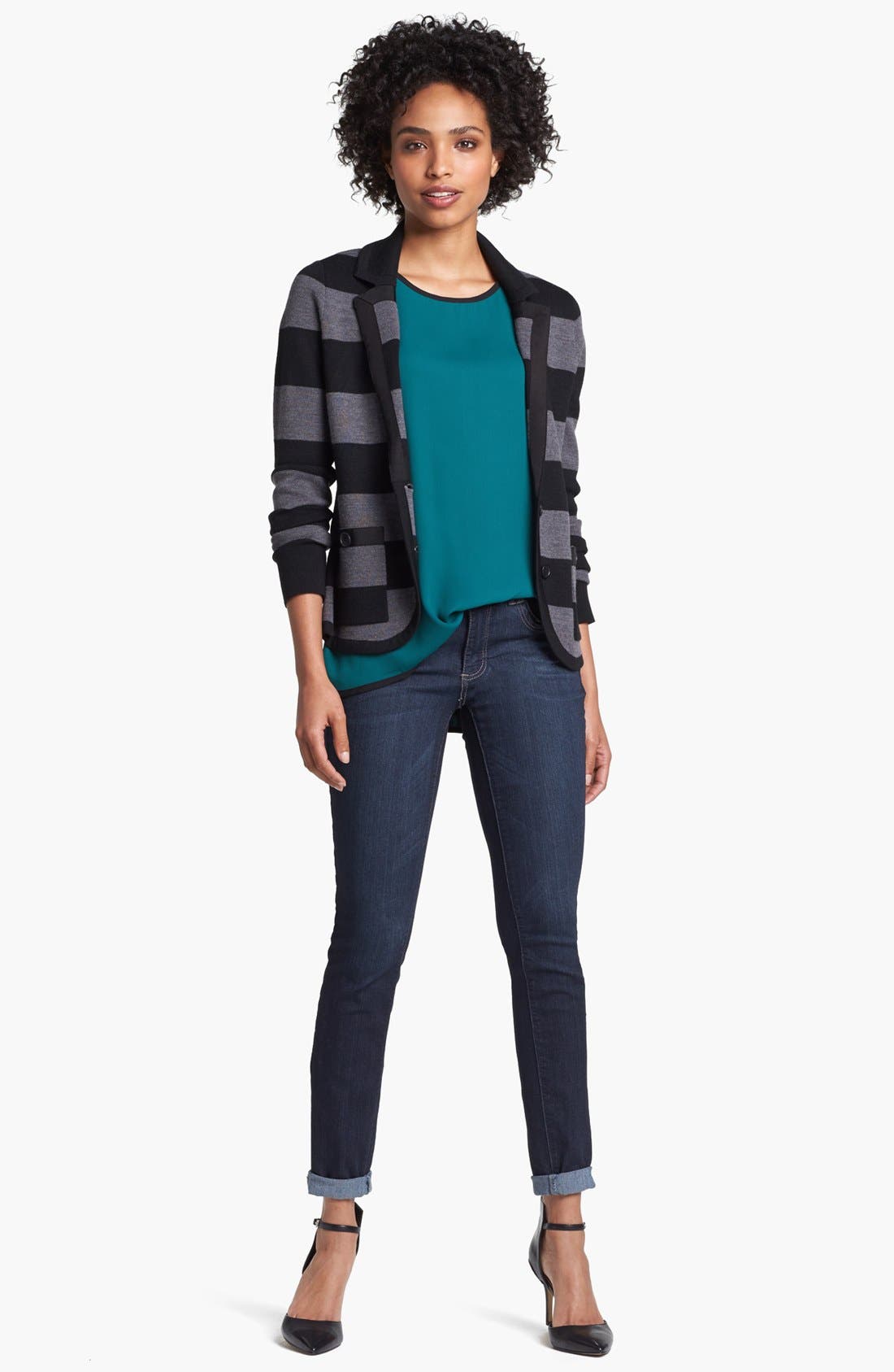 Halogen® Ribbon Trim Sweater Jacket Nordstrom