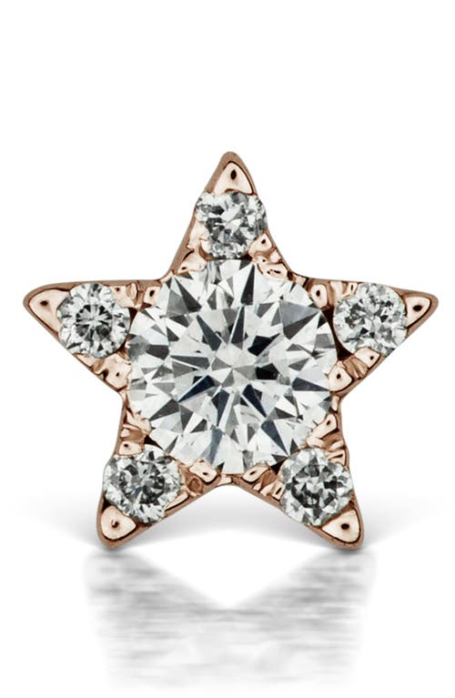 Maria Tash Diamond Star Threaded Stud Earring in Rose Gold/Diamond