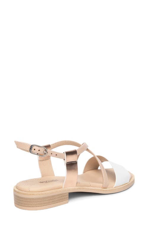 Nerogiardini Mixed Leather Crisscross Slingback Sandals In White
