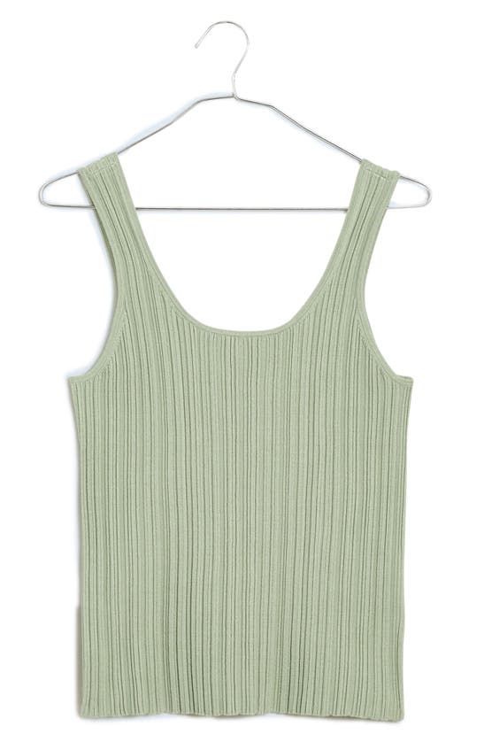 Madewell The Signature Knit Scoop Neck Sweater Tank In Green