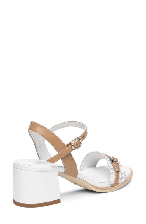 Shop Nerogiardini City Logo Ankle Strap Sandal In White