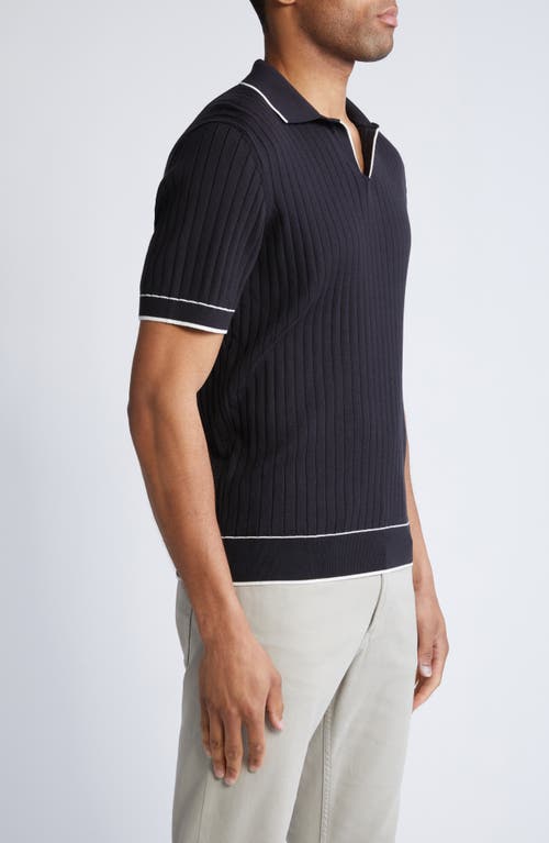 BUGATCHI BUGATCHI TIPPED JOHNNY COLLAR SHORT SLEEVE SWEATER 