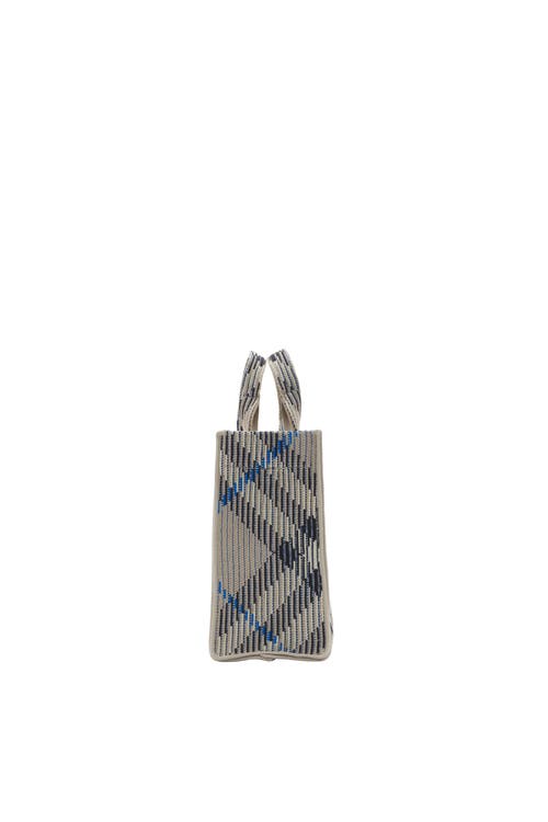 Burberry Embroidered Fabric Check Mini Handbag In Lichen