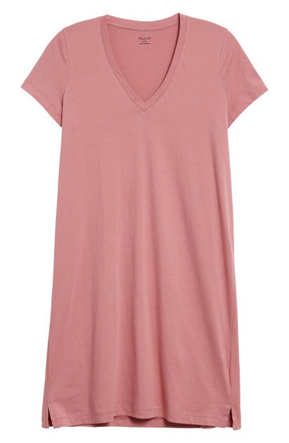 Madewell Northside V-neck T-shirt Dress In Weathered Berry Exclusive