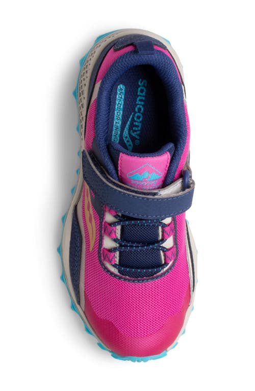 Shop Saucony Peregrine 12 A/c Water Repellent Hiking Sneaker In Navy/pink/turq