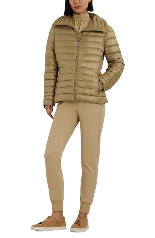 Shop Lauren Ralph Lauren Puffer Jacket In Birch Tan