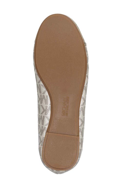 Shop Michael Michael Kors Kids' Kenya Lock Metallic Ballet Flat In Pale Gold