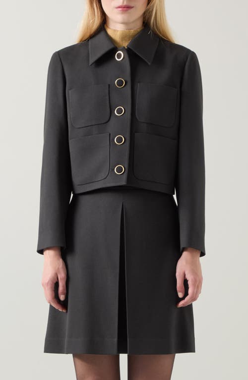 Shop Lk Bennett Halina Crepe Jacket In Black