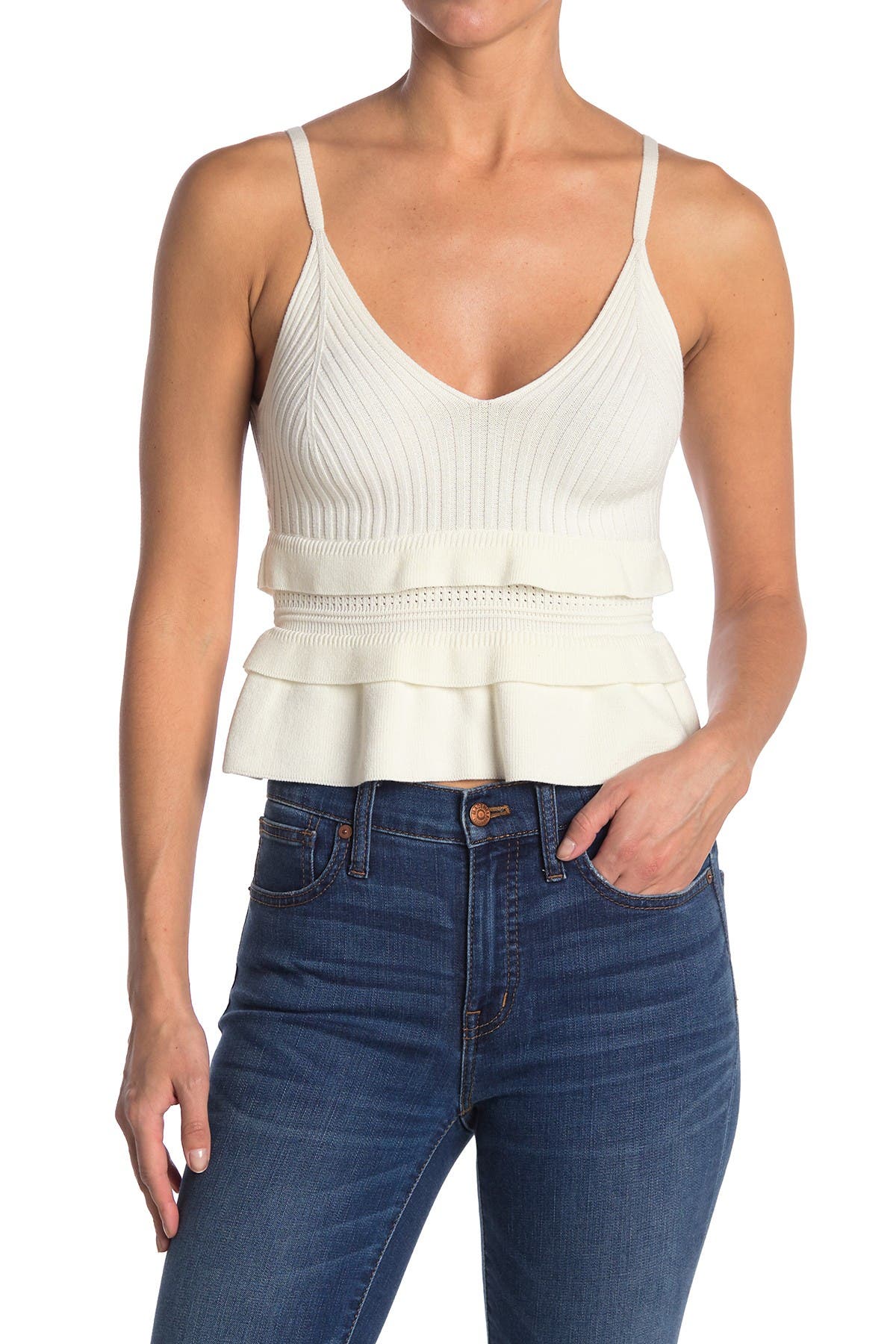 ribbed ruffle top