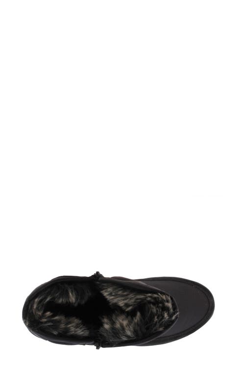 Spring Step Ernestina Waterproof Faux Fur Bootie In Black Fabric