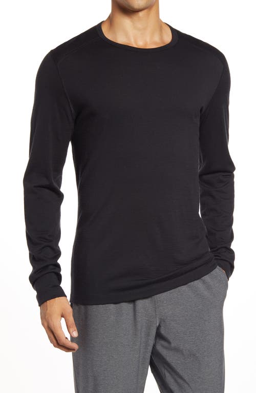 Oasis Long Sleeve Wool Base Layer T-Shirt in Black