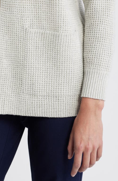 Shop Eileen Fisher Open Front Organic Cotton & Recycled Cashmere Cardigan In Sea Salt