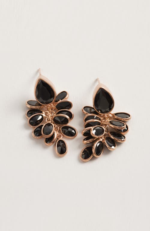 Freya Rose Women's Petite Black & Rose Gold Crystal Drops In Gold
