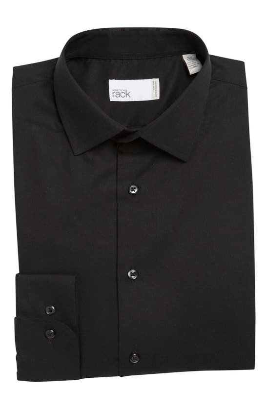 Nordstrom Rack Non-iron Traditional Fit Shirt In Black
