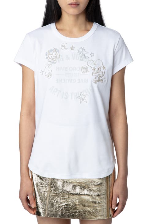 Woop Embroidered Cotton Graphic T-Shirt