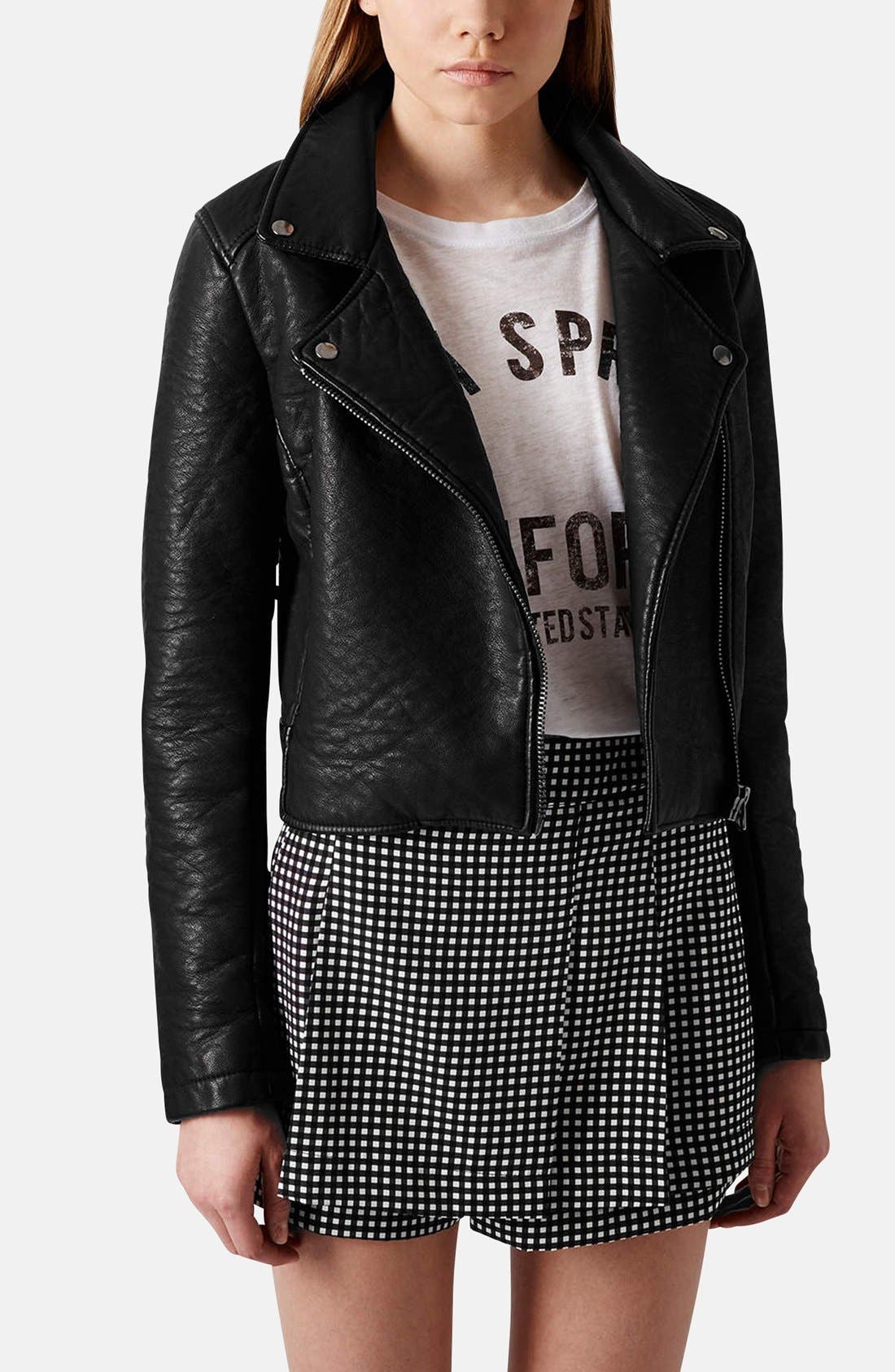 'Scarlet' Faux Leather Biker Jacket Nordstrom