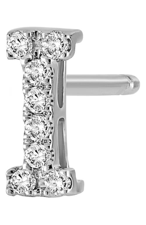 Bony Levy Single Initial Earring In White Gold/i