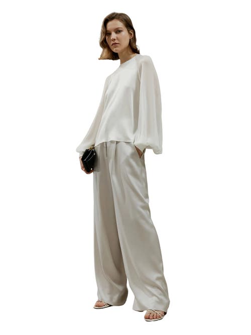 Lilysilk Silk Blouse With Raglan Sleeves In Natural White
