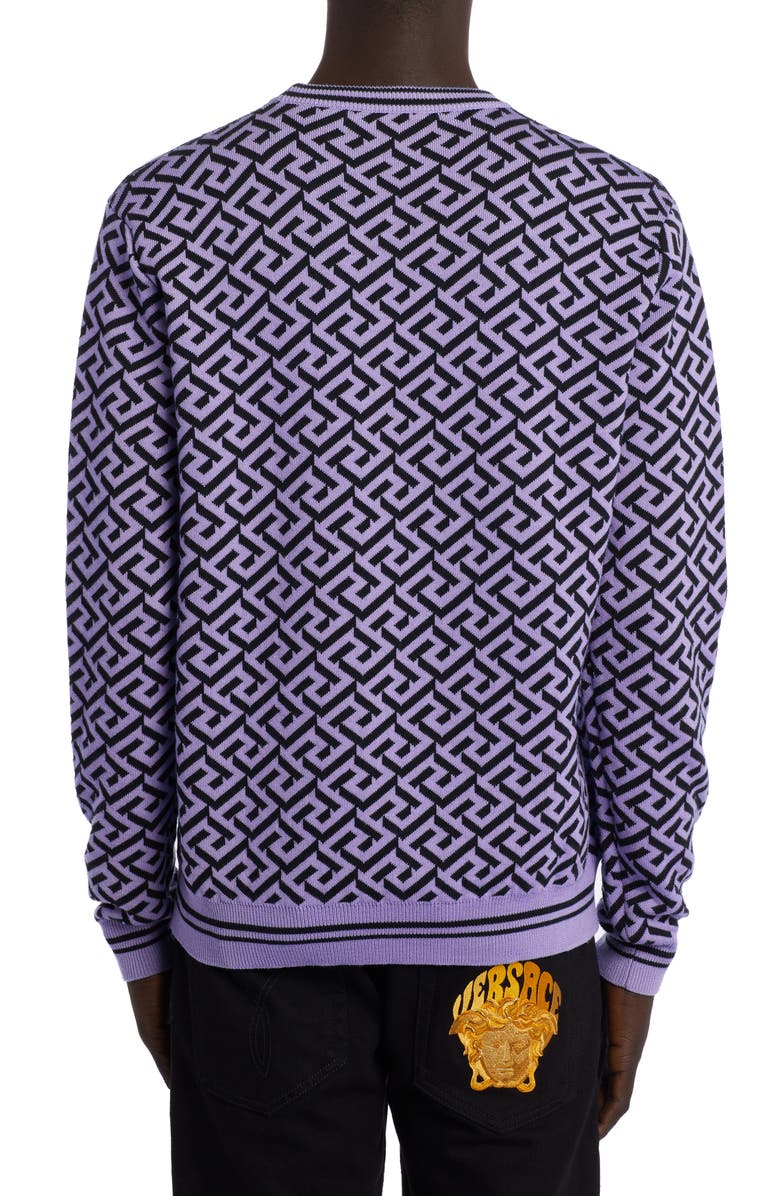 Versace La Greca Monogram Jacquard Wool & Cotton Sweater