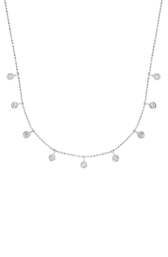 H.j. Namdar Beaded Diamond Bezel Necklace In 14k White Gold