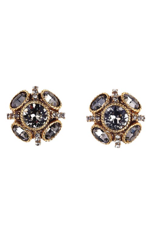 Oscar de la Renta Classic Button Stud Earrings in Black at Nordstrom