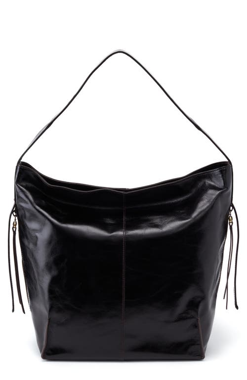 HOBO Stand Leather Shoulder Bag in Black