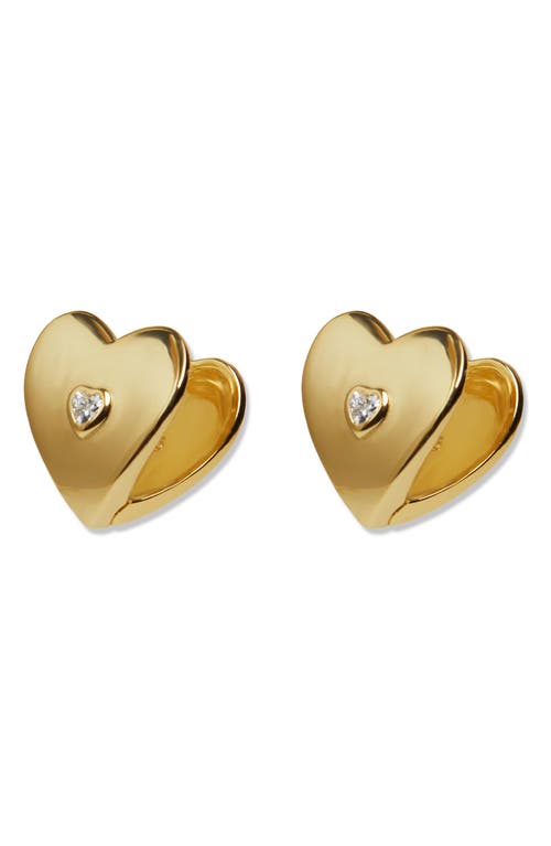 Heart Stud Earrings in Gold