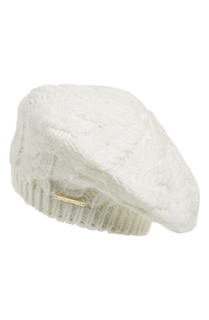 Click to view more detailed imagery on our partner's website Michael Michael Kors Cable Knit Beret In Cream