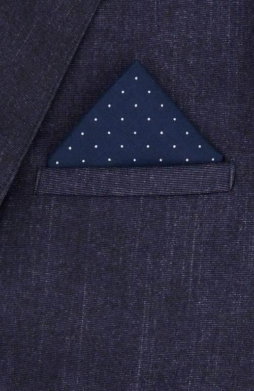 Shop Brooklyn Brigade Dot Cotton Pocket Square In Navy